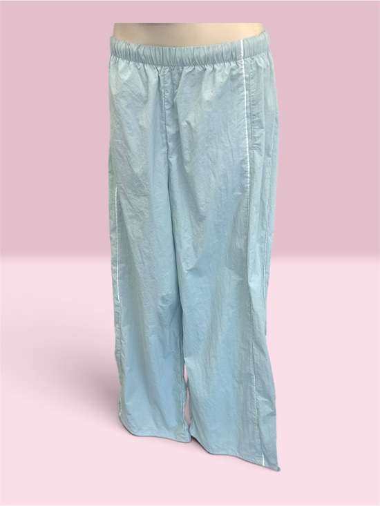 Gilly Hicks Pants - Gilly Hicks Women's Solid Wide Leg Baby Blue Drawstring Hem Track Pants Nylon